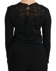 Dolce & Gabbana Elegant Silk-Blend Black Lace Blouse