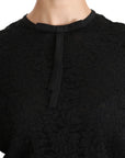 Dolce & Gabbana Elegant Black Lace Crew Neck Blouse