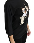 Dolce & Gabbana Elegant Black Silk Stretch Embroidered Top