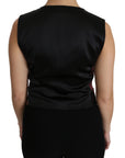 Dolce & Gabbana Elegant Floral Brocade Plunging Vest Top