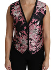 Dolce & Gabbana Elegant Floral Brocade Plunging Vest Top