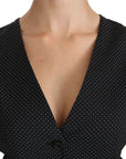 Dolce & Gabbana Chic Black Dotted Wool Blend Sleeveless Vest