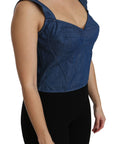 Dolce & Gabbana Elegant Sleeveless Bustier Top in Blue