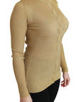 Dolce & Gabbana Elegant Long Sleeve Gold Cardigan