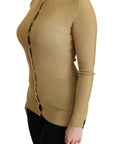 Dolce & Gabbana Elegant Long Sleeve Gold Cardigan