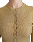 Dolce & Gabbana Elegant Long Sleeve Gold Cardigan