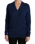 Dolce & Gabbana Elegant Blue Virgin Wool Cardigan
