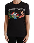 Dolce & Gabbana Black Cotton Crewneck Tee with Unique Print