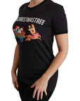 Dolce & Gabbana Black Cotton Crewneck Tee with Unique Print