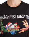 Dolce & Gabbana Black Cotton Crewneck Tee with Unique Print