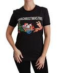 Dolce & Gabbana Black Cotton Crewneck Tee with Unique Print