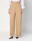 Victoria Beckham Victoria Beckham Wide beige trousers in cotton