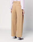 Victoria Beckham Victoria Beckham Wide beige trousers in cotton