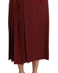 Dolce & Gabbana Elegant Red High Waist Virgin Wool Skirt
