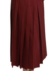 Dolce & Gabbana Elegant Red High Waist Virgin Wool Skirt