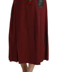 Dolce & Gabbana Elegant Red High Waist Virgin Wool Skirt