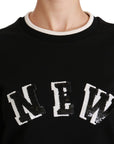 Dolce & Gabbana Chic Black Sequined Cotton Sweater