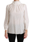 Dolce & Gabbana Elegant White Silk Turtle Neck Blouse