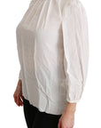 Dolce & Gabbana Elegant White Silk Turtle Neck Blouse