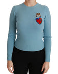 Dolce & Gabbana Queen Heart Beaded Wool Sweater
