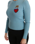 Dolce & Gabbana Queen Heart Beaded Wool Sweater