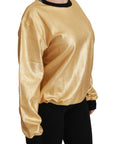 Dolce & Gabbana Elegant Gold Crew Neck Cotton Sweater