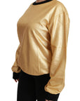 Dolce & Gabbana Elegant Gold Crew Neck Cotton Sweater