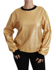 Dolce & Gabbana Elegant Gold Crew Neck Cotton Sweater