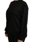 Dolce & Gabbana Elegant Black Cotton Crew Neck Pullover Sweater