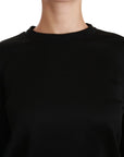 Dolce & Gabbana Elegant Black Cotton Crew Neck Pullover Sweater