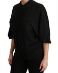 Dolce & Gabbana Elegant Black Silk Short Sleeve Blouse