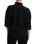 Dolce & Gabbana Elegant Black Silk Short Sleeve Blouse