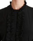 Dolce & Gabbana Elegant Black Silk Short Sleeve Blouse