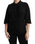 Dolce & Gabbana Elegant Black Silk Short Sleeve Blouse