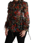 Dolce & Gabbana Elegant Floral Silk Long Sleeve Blouse