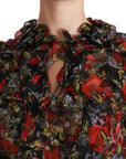 Dolce & Gabbana Elegant Floral Silk Long Sleeve Blouse