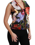 Dolce & Gabbana Multicolor Brocade Floral Sleeveless Vest
