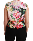 Dolce & Gabbana Multicolor Brocade Floral Sleeveless Vest