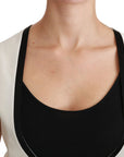 Dolce & Gabbana Elegant Silk Sleeveless Vest in Black & White