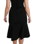 Dolce & Gabbana Elegant Black Fit Flare Wool Blend Dress