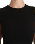 Dolce & Gabbana Elegant Black Fit Flare Wool Blend Dress