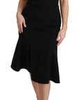 Dolce & Gabbana Elegant Black Fit Flare Wool Blend Dress