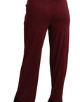 Dolce & Gabbana Elegant Maroon High Waist Wide Leg Trousers