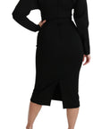 Dolce & Gabbana Elegant Black Bodycon Sheath Midi Dress