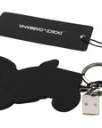 Dolce & Gabbana Chic Leather-Trim Keychain with Brass Accents