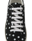 Dolce & Gabbana Black Polka Dotted Leather Sneakers