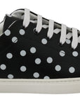 Dolce & Gabbana Black Polka Dotted Leather Sneakers