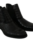 Dolce & Gabbana Elegant Derby Brogue Boots in Exotic Leather