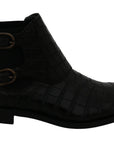 Dolce & Gabbana Elegant Derby Brogue Boots in Exotic Leather