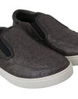 Dolce & Gabbana Elegant Gray Caiman Leather Loafers